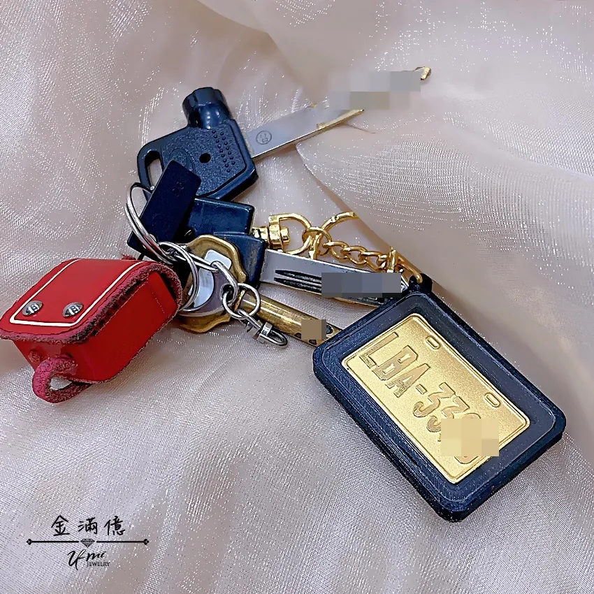 訂製黃金車牌鑰匙圈 - 客製化金飾