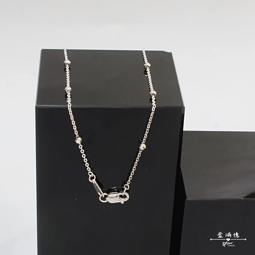 鉑金項鍊-光珠跳舞鍊-女生白金項鍊_02