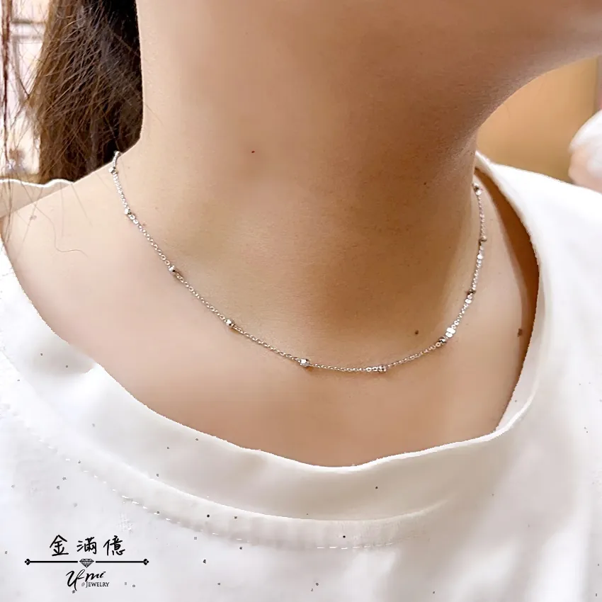 鉑金項鍊-光珠跳舞鍊-女生白金項鍊_03