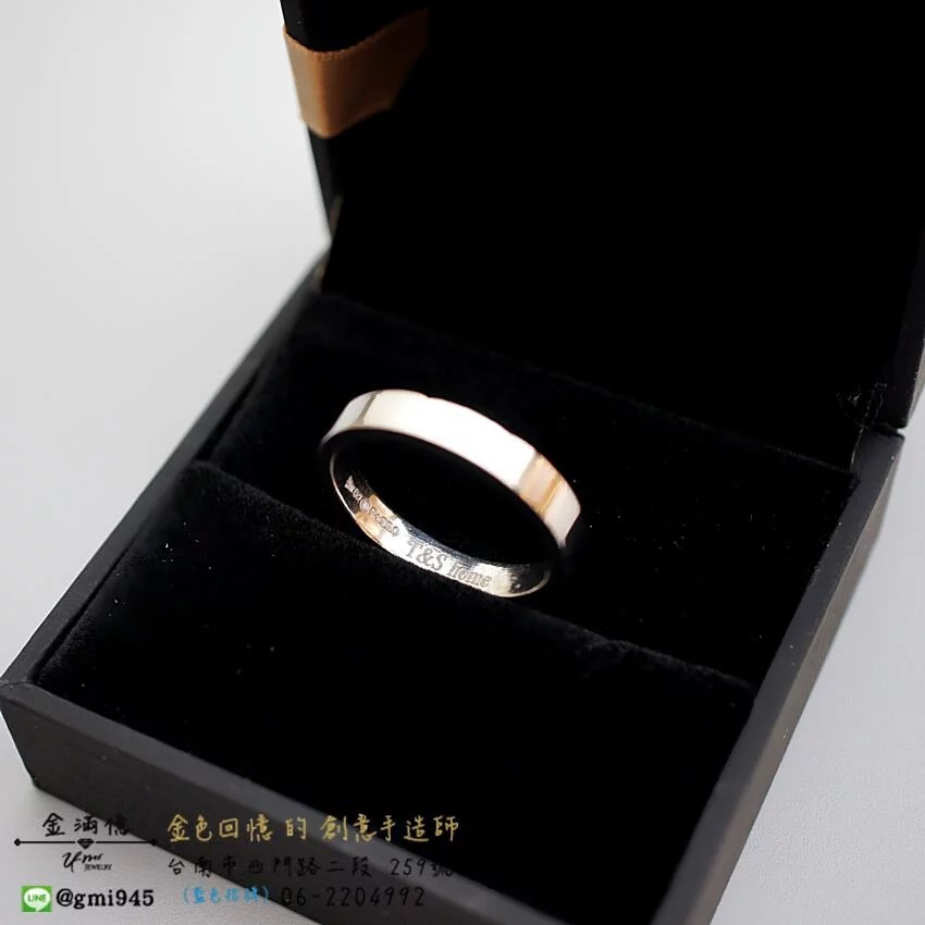 特殊訂做-鉑金與玫瑰K金鑽石線戒-結婚對戒 (3