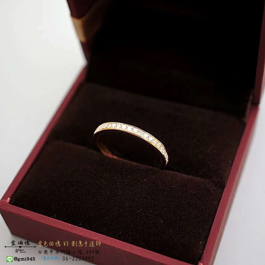 特殊訂做-鉑金與玫瑰K金鑽石線戒-結婚對戒 (4