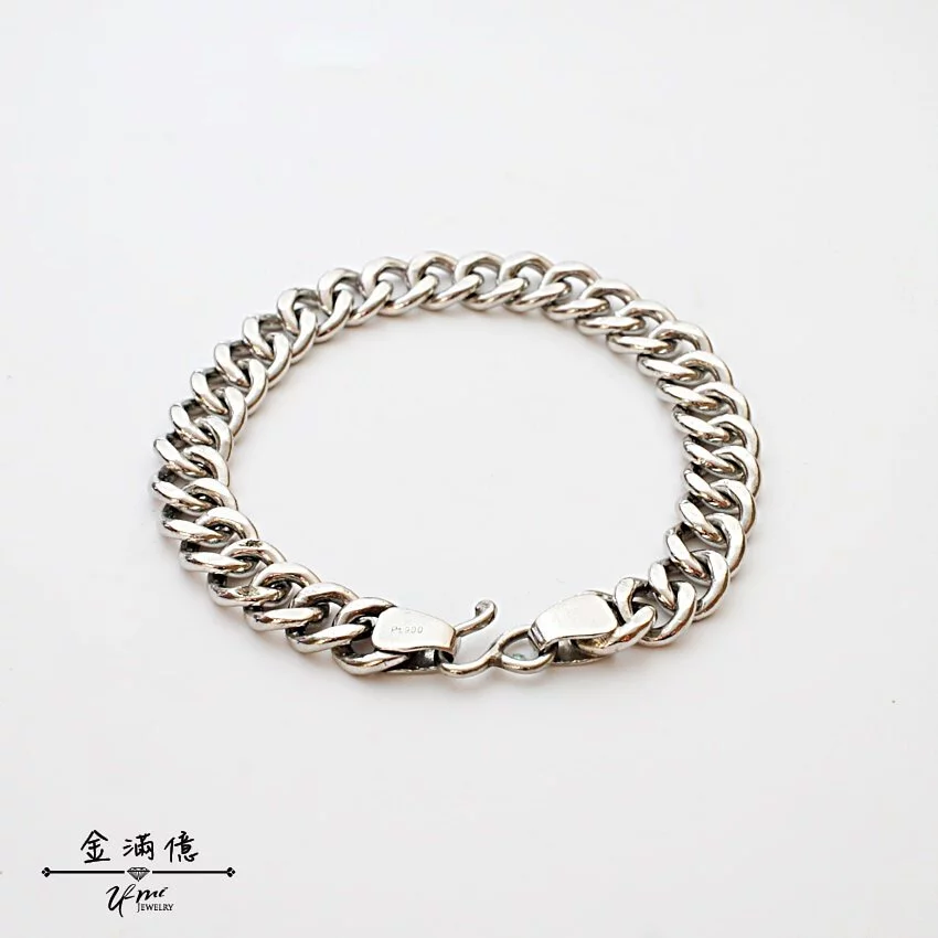 經典單鱔魚骨造型-男生白金手鍊|鉑金手鍊