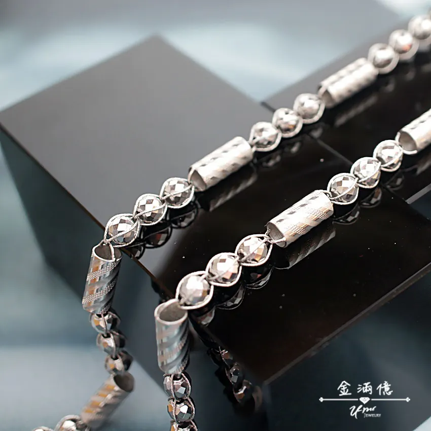 霧感白金管燈籠鍊-男生白金項鍊|鉑金項鍊