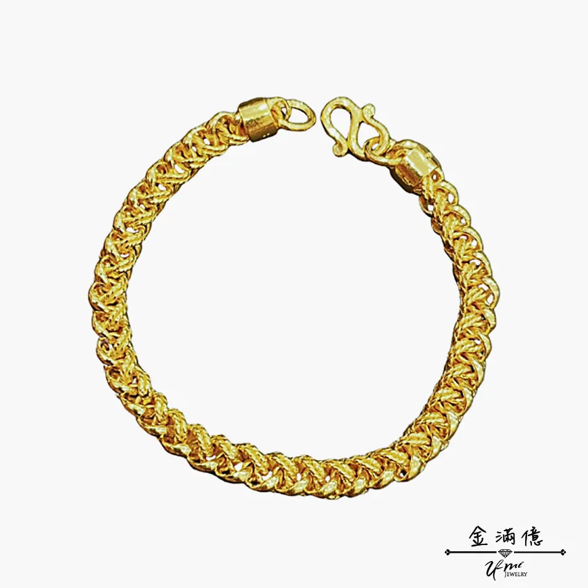 經典文武鍊造型-黃金手鍊 |男生手鍊