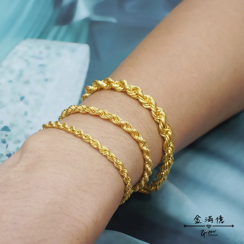 黃金手鍊-經典麻花手鍊-黃金男生手鍊_03