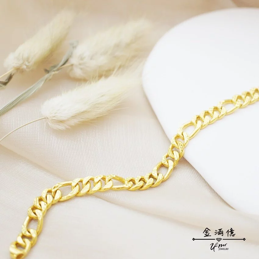 黃金手鍊-歐美風古巴鍊-黃金男生手鍊_02