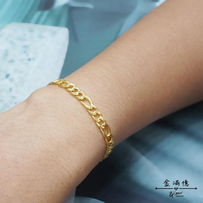 黃金手鍊-歐美風古巴鍊-黃金男生手鍊_03