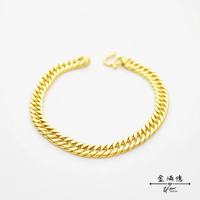 黃金手鍊-經典魚骨造型-黃金男生手鍊_01