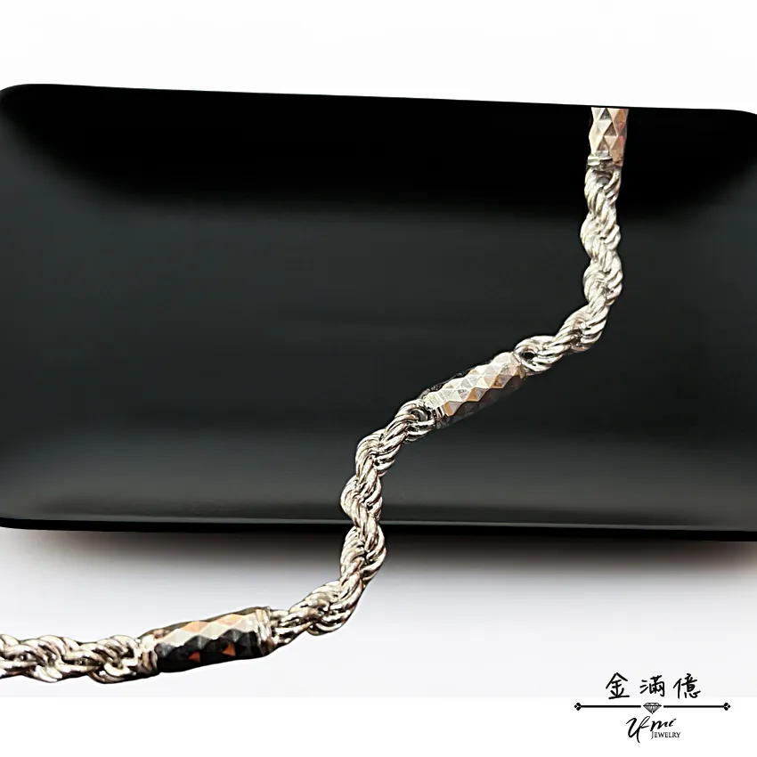 閃耀管麻花造型-男生白金手鍊|鉑金手鍊