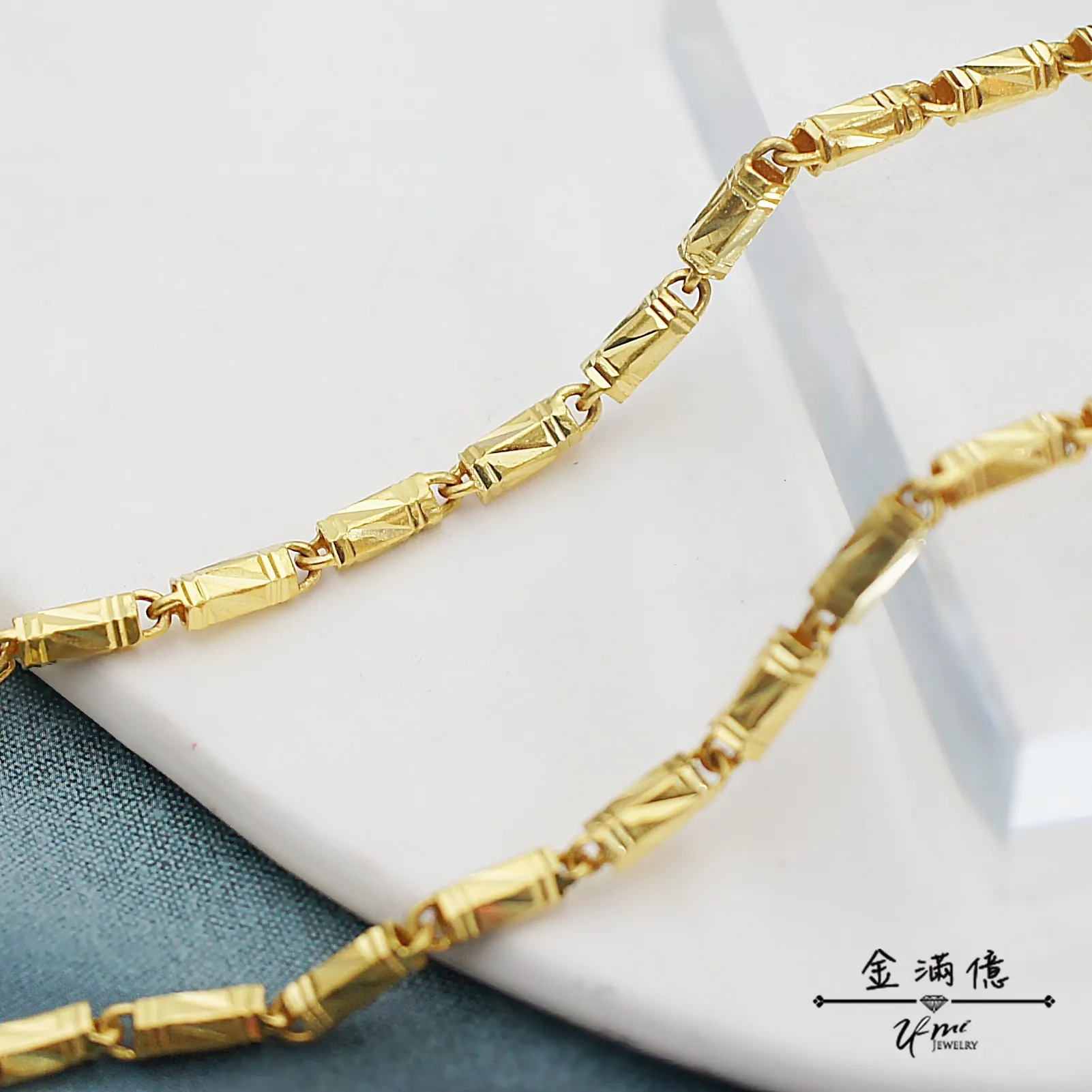 六角管鍊-黃金項鍊-男生黃金項鍊