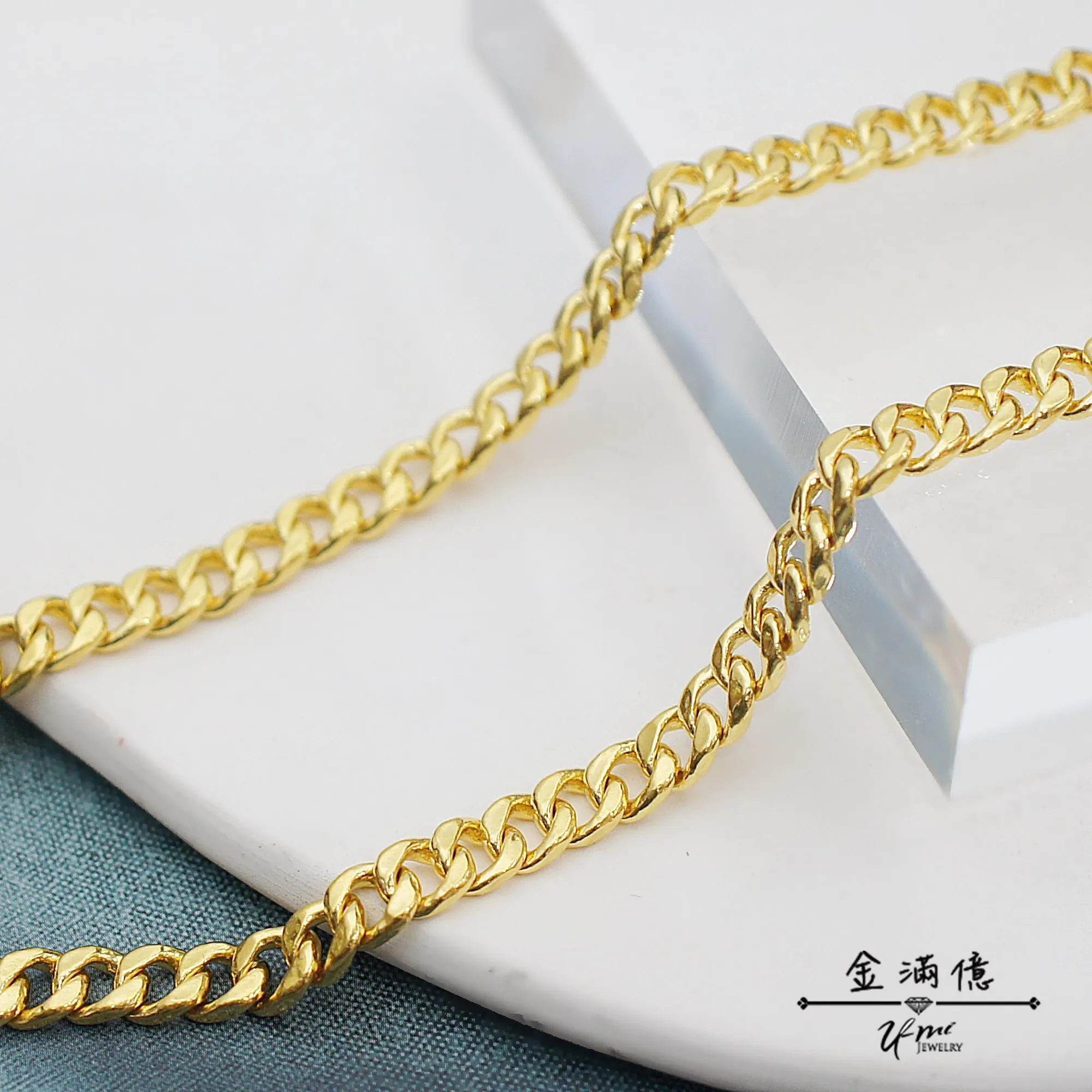 古巴鍊-黃金項鍊-男生黃金項鍊|金滿億台南銀樓-01