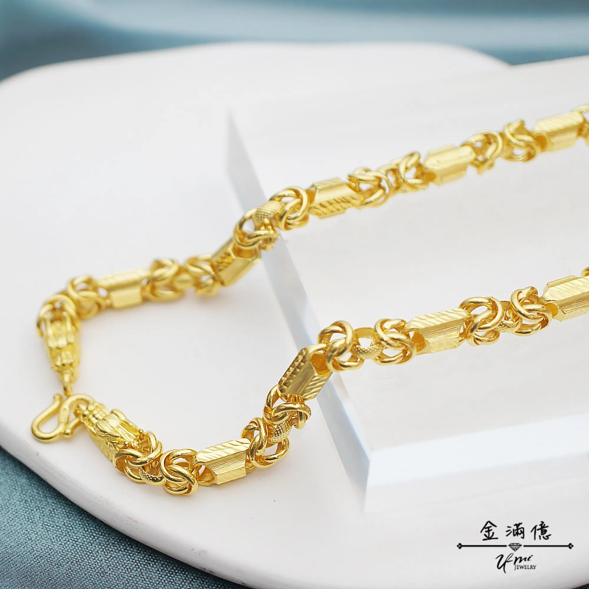 雙龍頭金剛鍊-黃金項鍊-男生黃金項鍊|金滿億台南銀樓-01