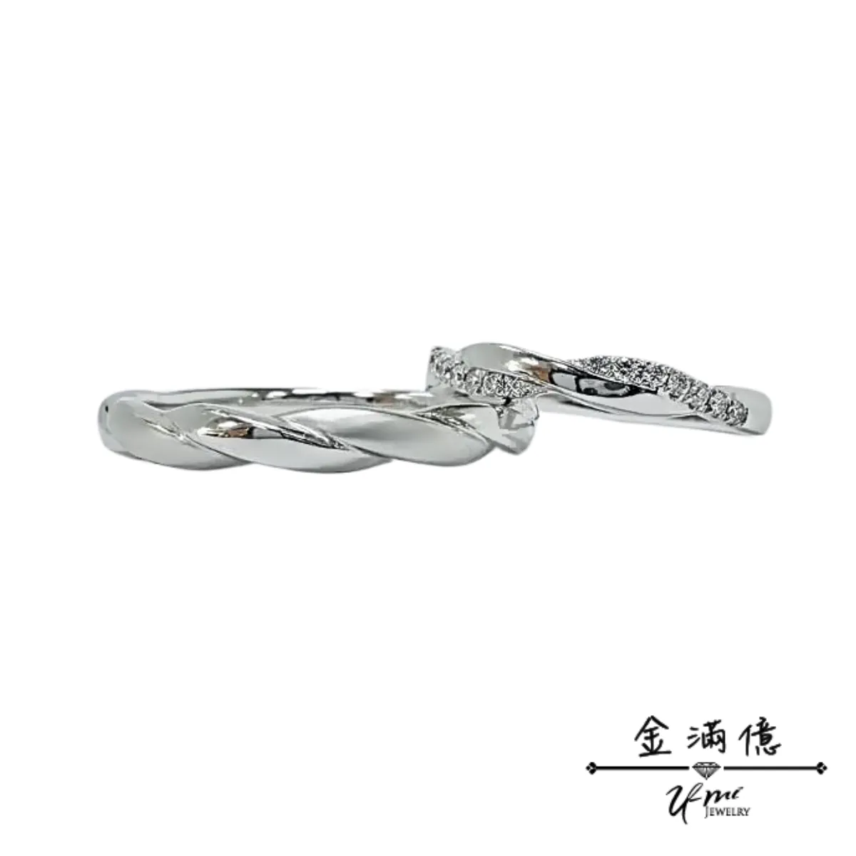 無可救藥的浪漫-白金對戒|鑽石戒指
