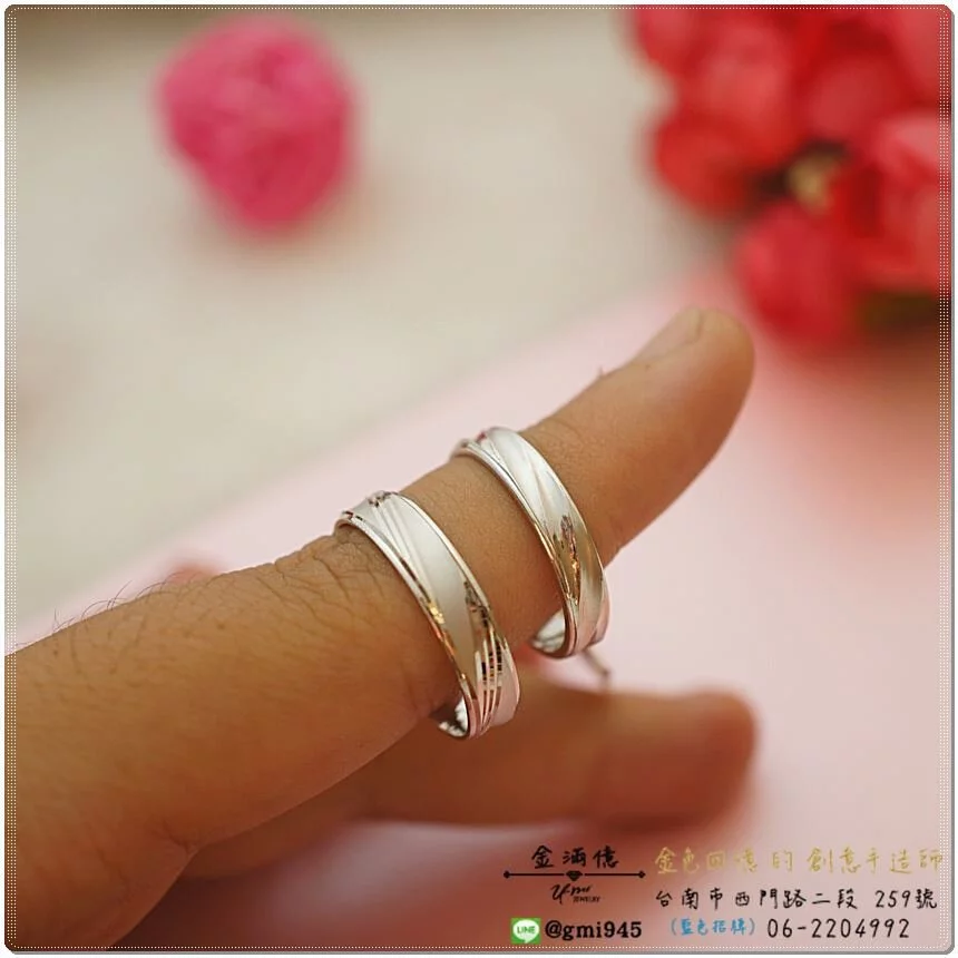 白金對戒- 簡約斜紋刻花- 鉑金結婚戒指_02