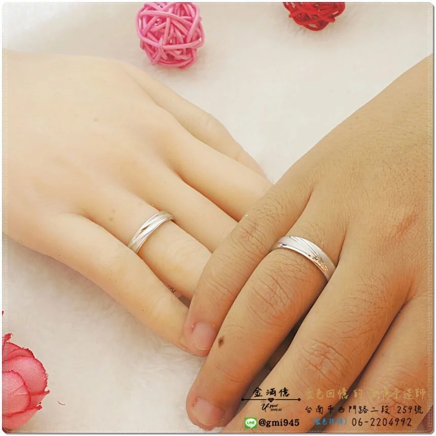 白金對戒- 簡約斜紋刻花- 鉑金結婚戒指_03