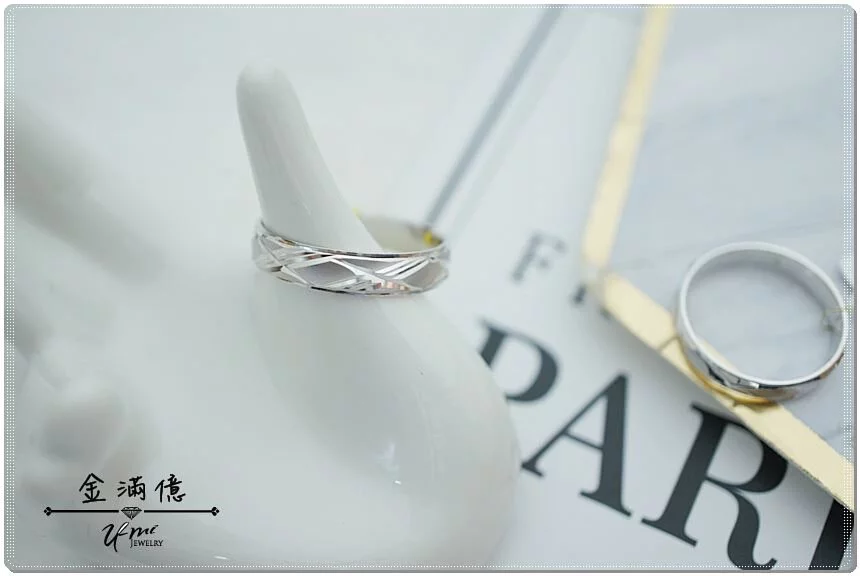 白金對戒- 格紋- 鉑金結婚戒指_02