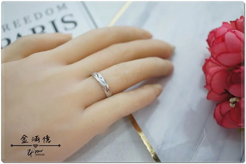 白金對戒- 格紋- 鉑金結婚戒指_04