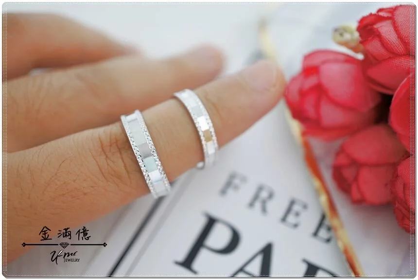 白金對戒- 方格鏡面- 鉑金結婚戒指_03