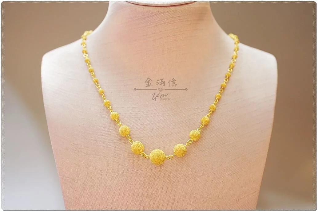  結婚金飾_黃金套鍊組_圓滿鑽紗球  _01