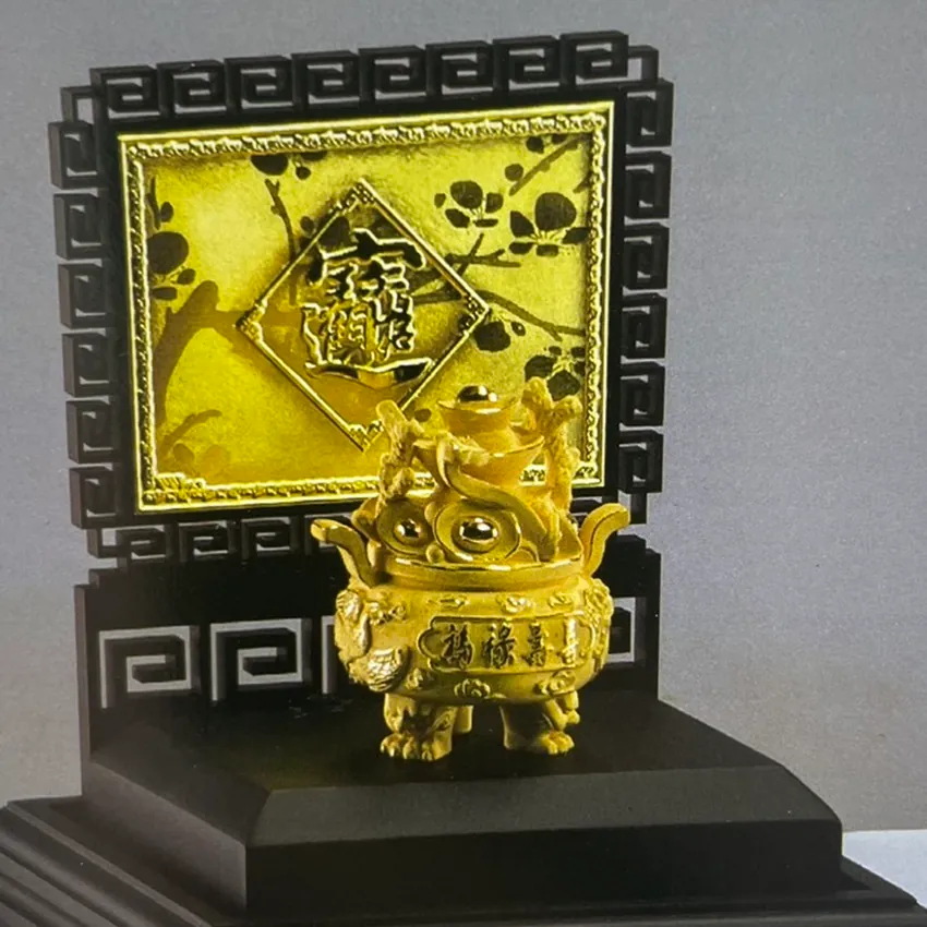 聚寶盆 (絨沙金工藝)