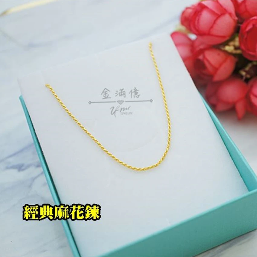 黃金項鍊-麻花捲造型女生黃金項鍊 02