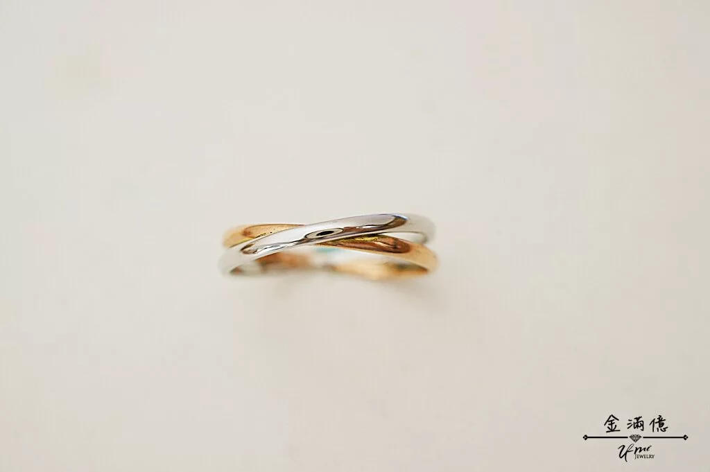 交叉線 - 結婚對戒 - K金戒指