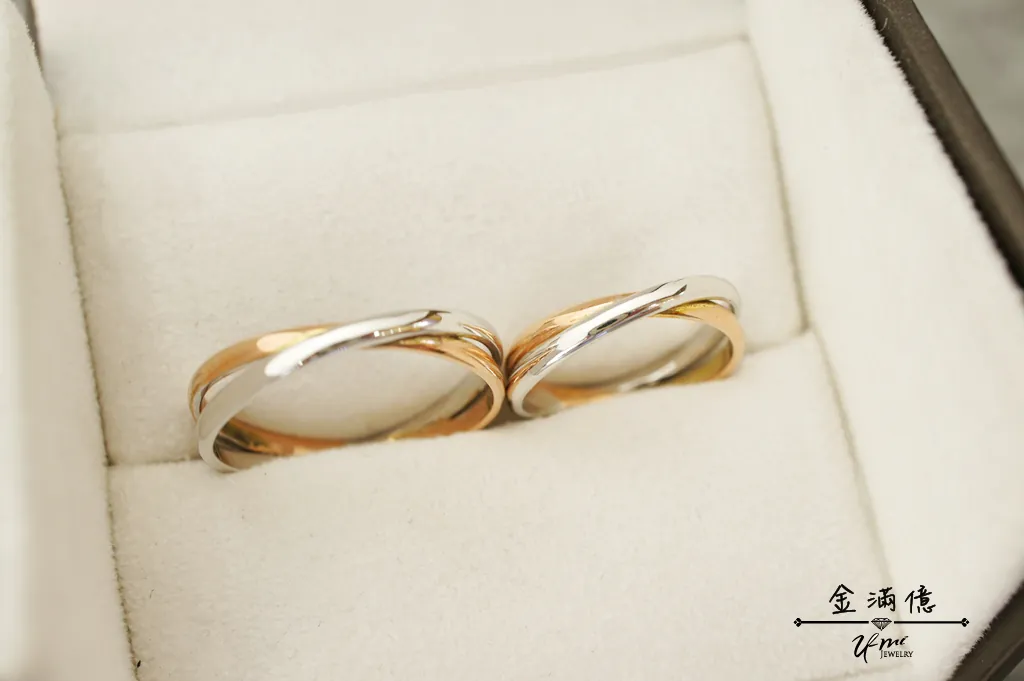 結婚對戒- 交叉線- K金戒指_01