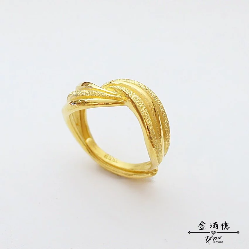 大方閃紗扭轉-黃金戒指｜女生金戒指