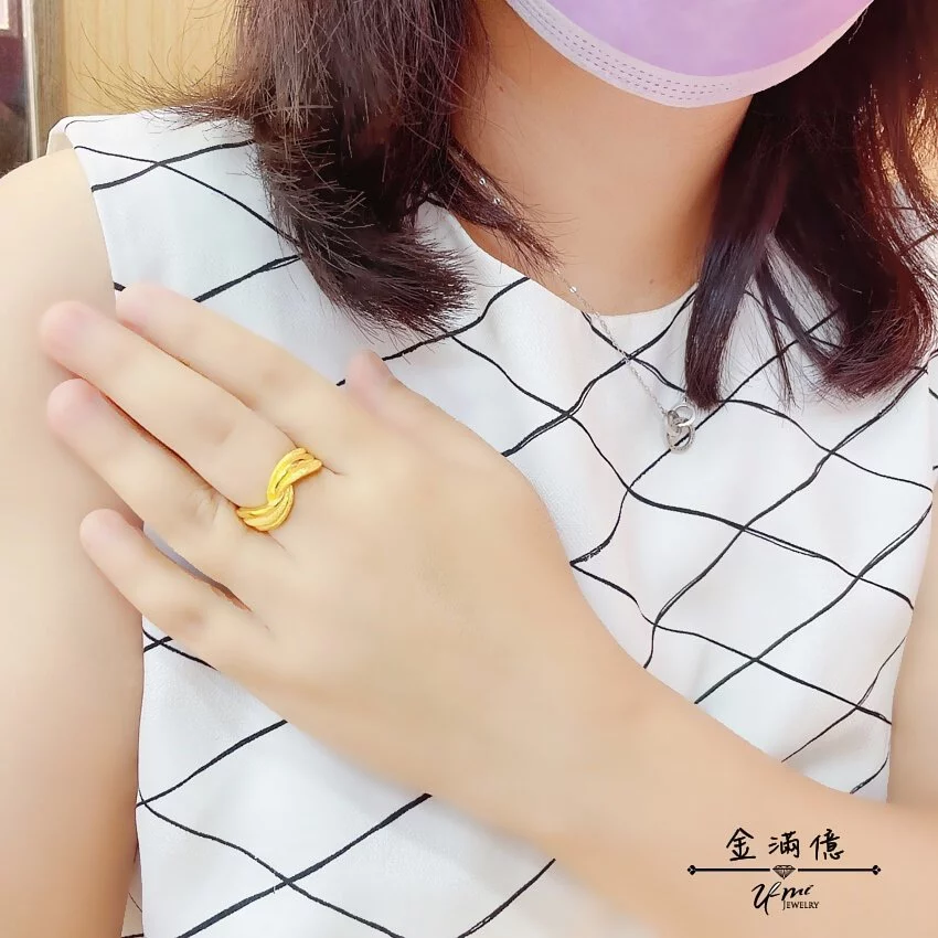 大方閃紗扭轉-黃金戒指｜女生金戒指|金滿億台南銀樓_03