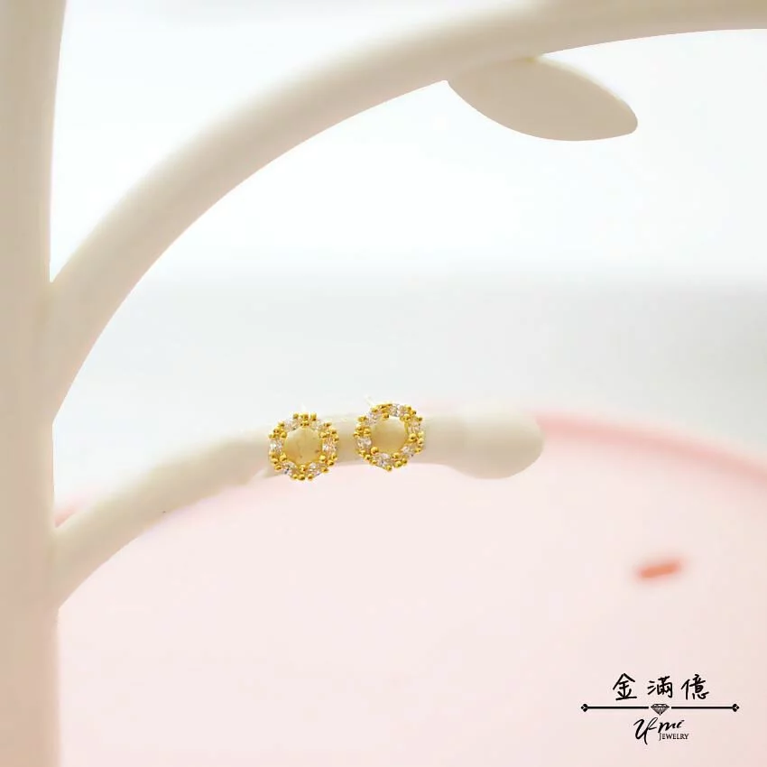 許願之光-黃金耳環-耳針式耳環