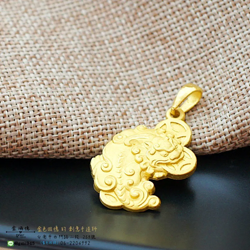 客製化飾品-實心咬古錢貔貅-訂做黃金|黃金項鍊 (1)