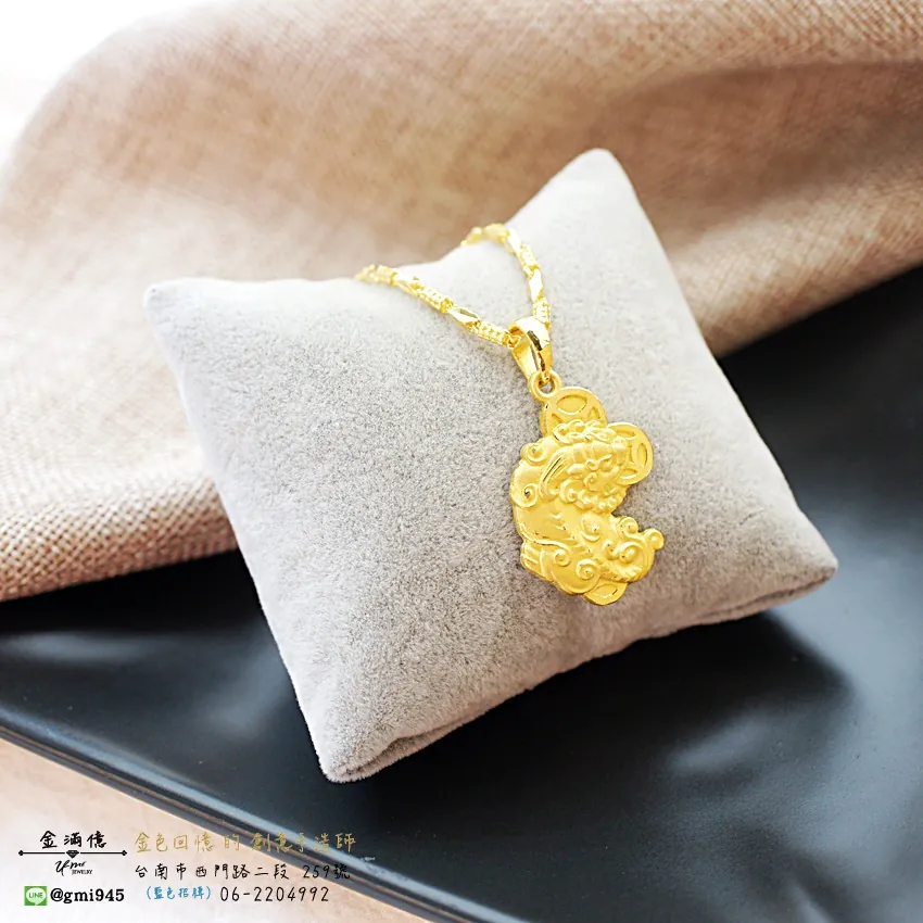 客製化飾品-實心咬古錢貔貅-訂做黃金|黃金項鍊 (3)