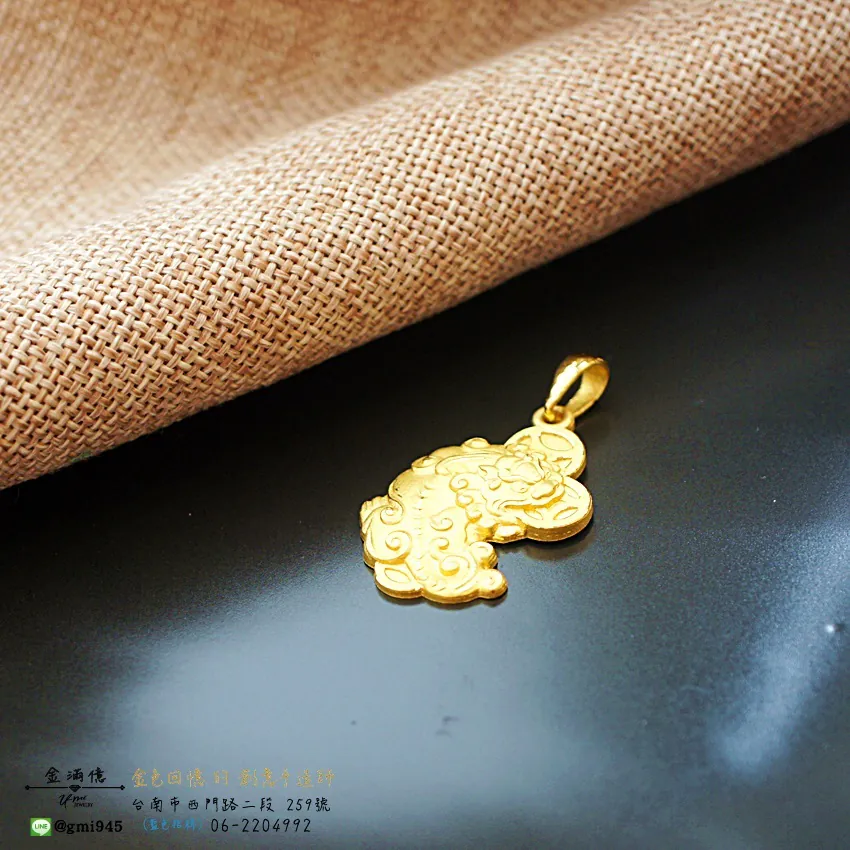 客製化飾品-實心咬古錢貔貅-訂做黃金|黃金項鍊 (4)