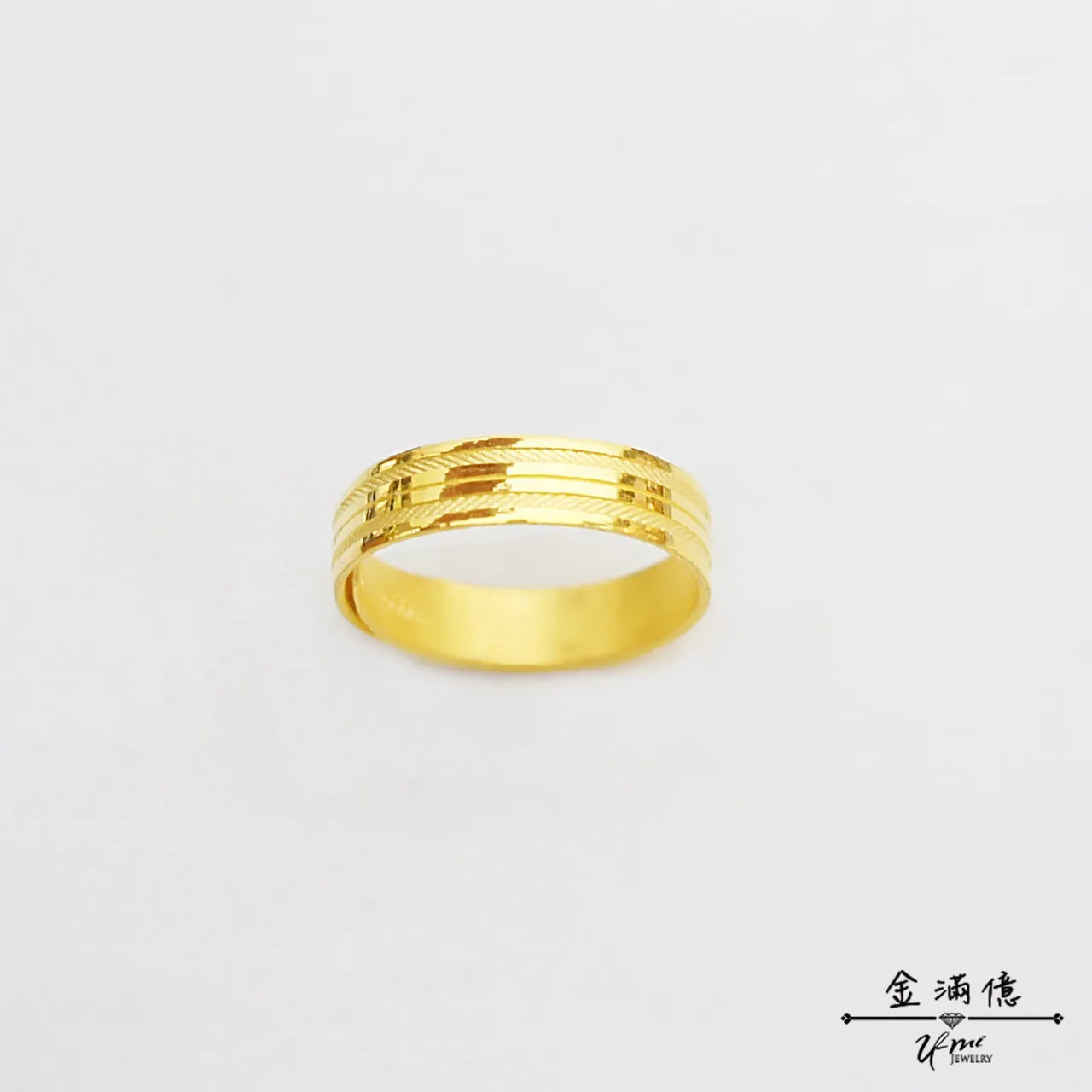 平面滑順線條 - 黃金戒指 - 男生戒指