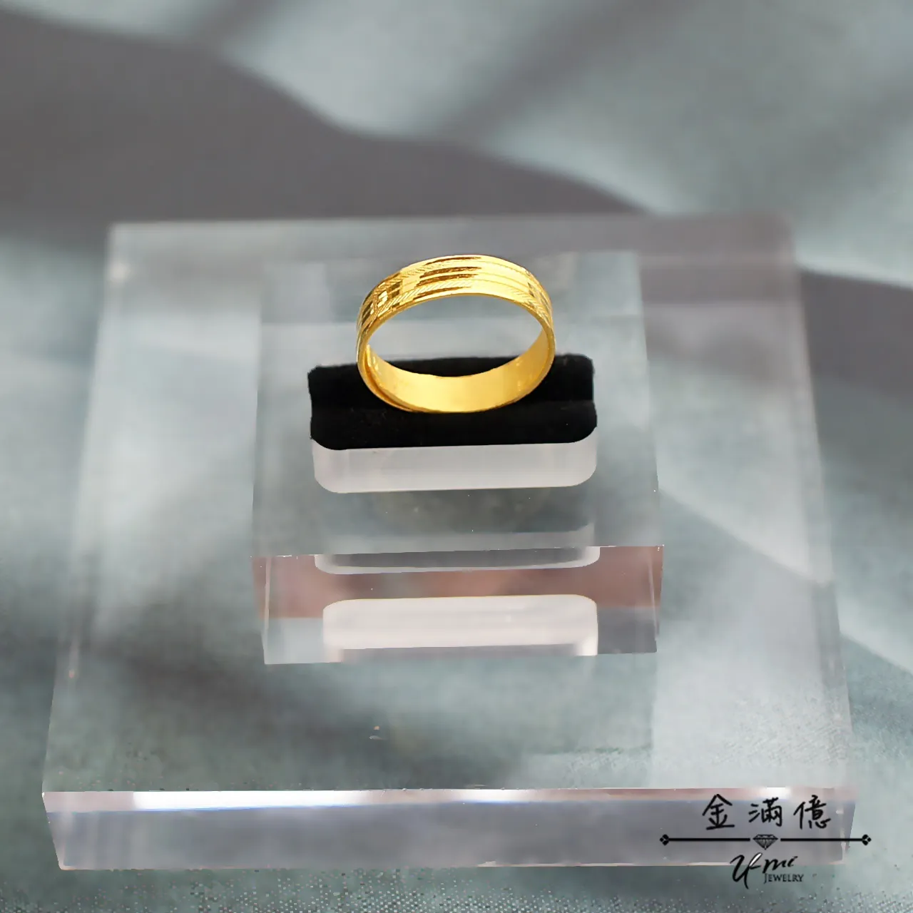 平面滑順線條 - 黃金戒指 - 男生戒指