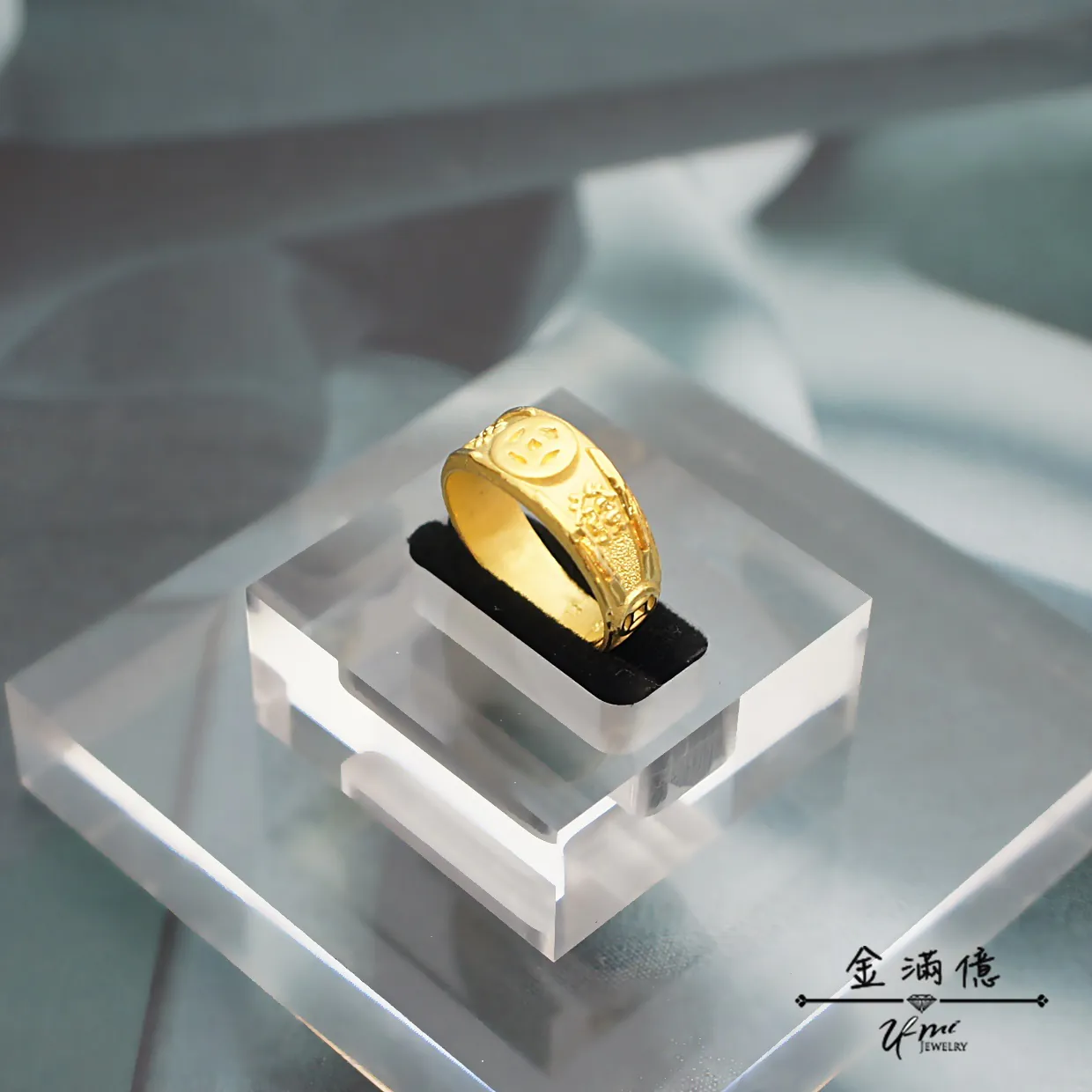黃金戒指-發財古錢戒-黃金男生戒指_02