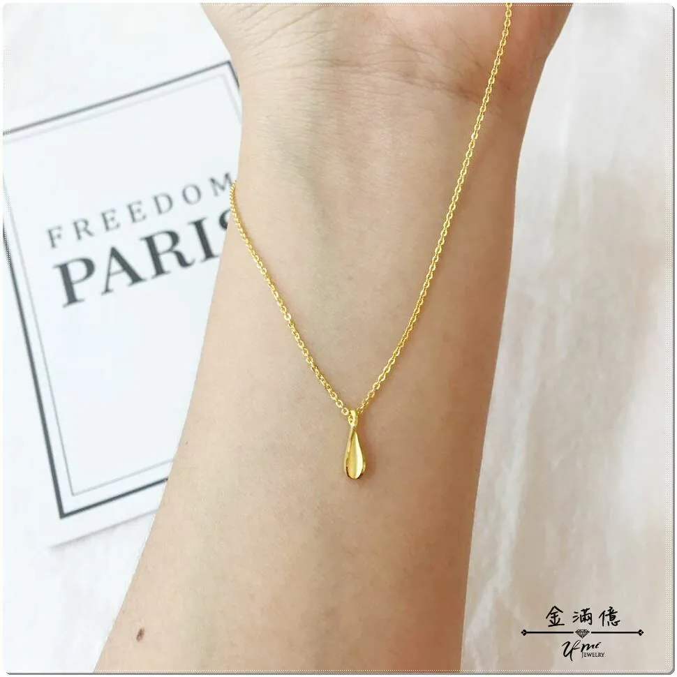 女生黃金項鍊-小水滴-黃金小套鍊_02