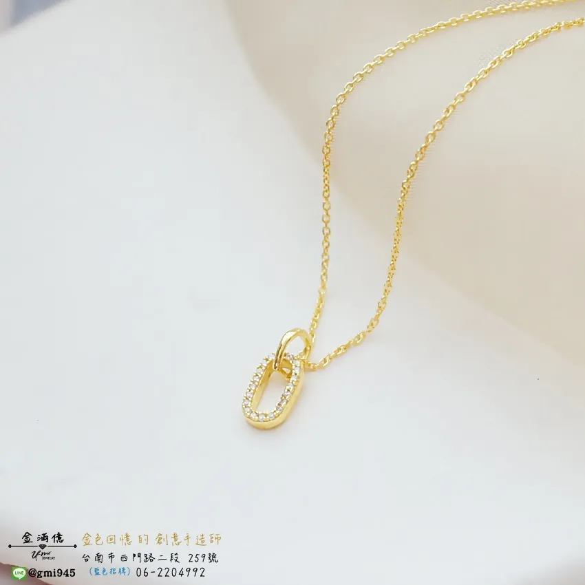 女生黃金項鍊-閃耀O型-黃金小套鍊_02