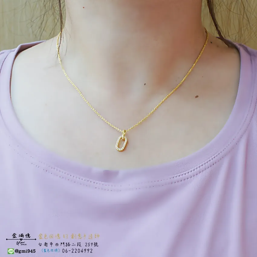 女生黃金項鍊-閃耀O型-黃金小套鍊_03