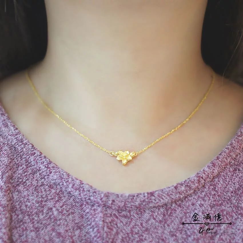 黃金小套鍊-花兒美 - 黃金女生項鍊_03