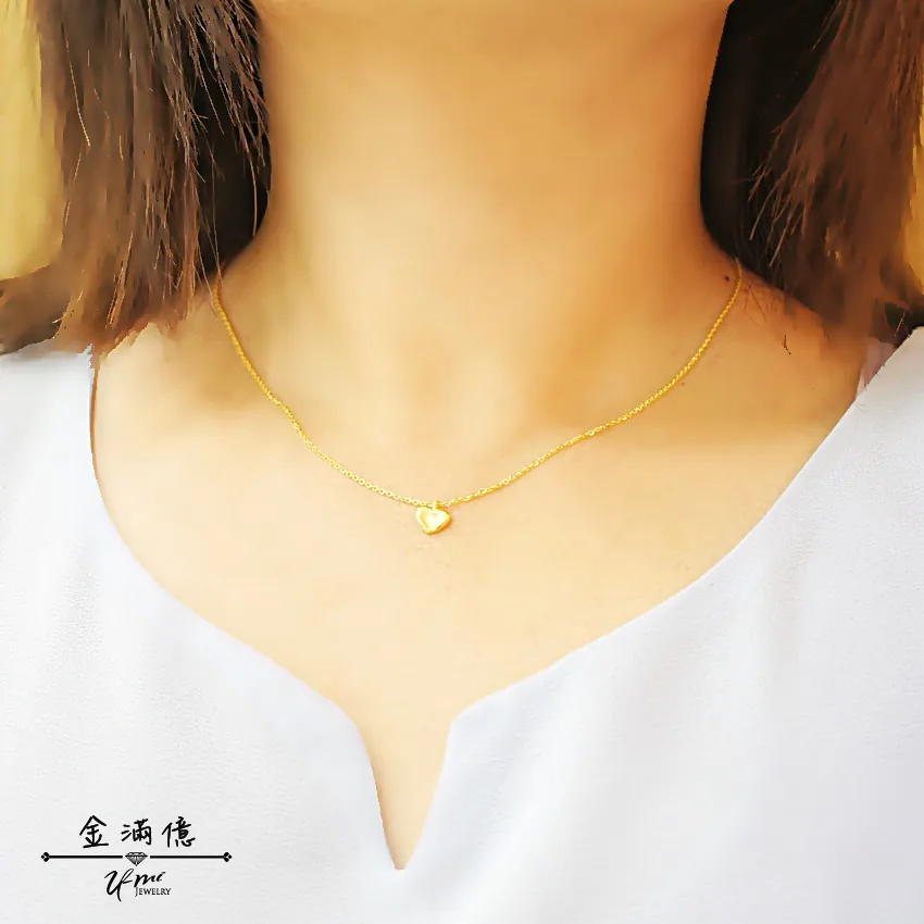黃金小套鍊-迷你小愛心- 黃金女生項鍊_03