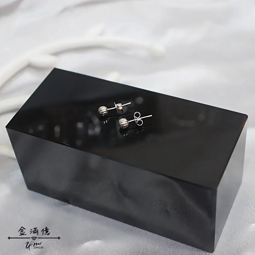 刻花圓珠-女生白金耳環|鉑金耳環