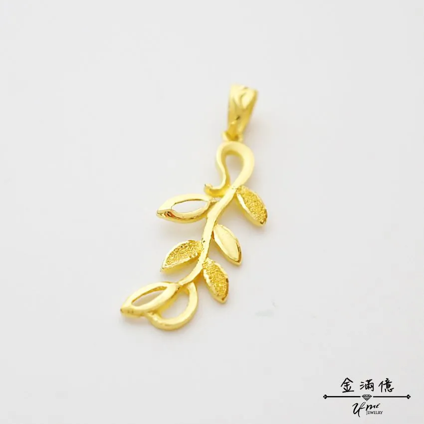 黃金墜飾-一葉致富- 黃金女生墜飾_01