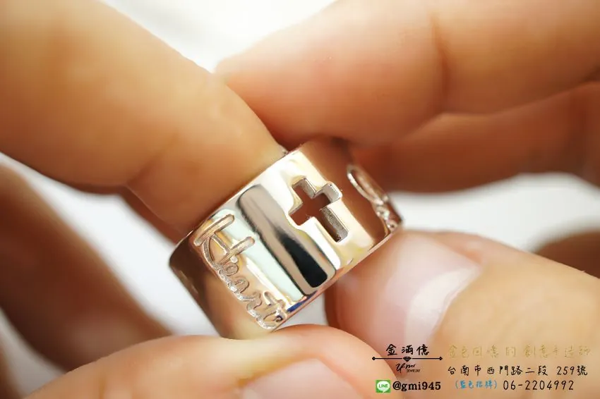特殊客製化 - 十字架純銀戒指