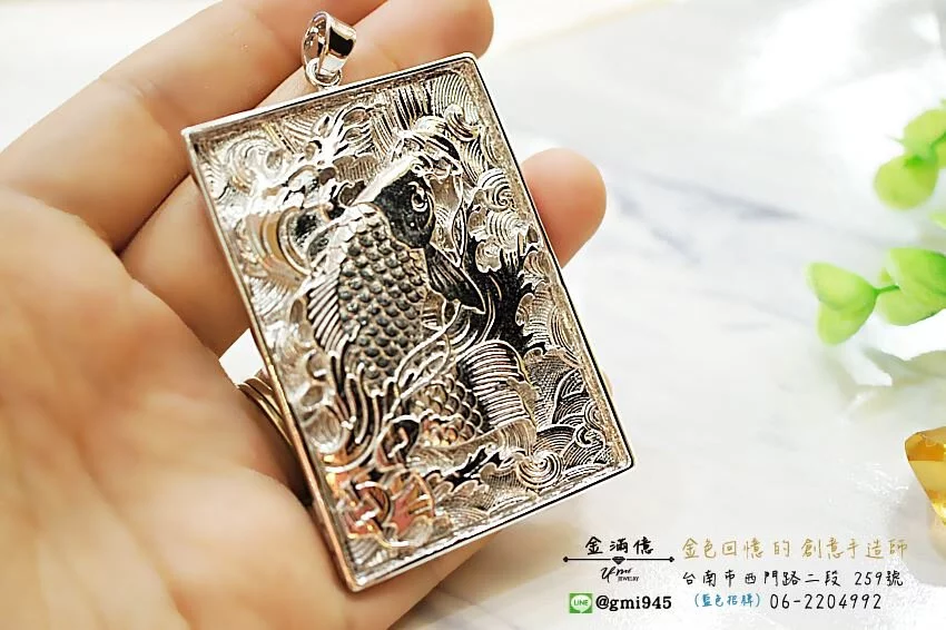 特殊訂做-鯉魚公神明純銀項鍊(1)