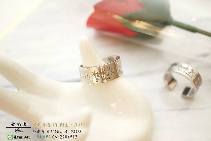 特殊客製化-純銀男女朋友對戒-姓名戒指