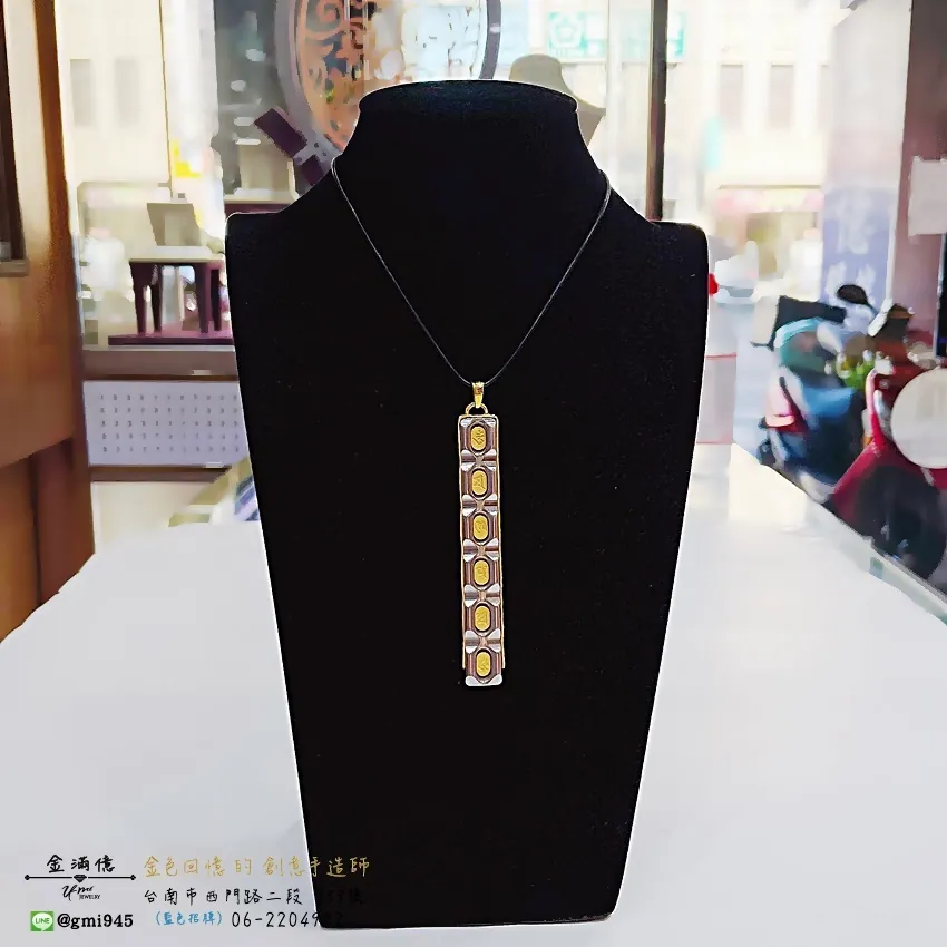 客製化飾品-骨釘六字箴言|黃金墜飾-訂做黃金項鍊 (4)