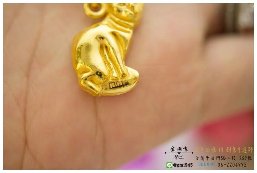 訂做-  寵物貓咪豬豬黃金墜子-黃金項鍊(3)