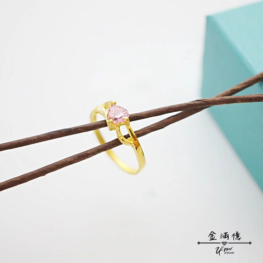 黃金戒指-粉石佳人-黃金尾戒_02