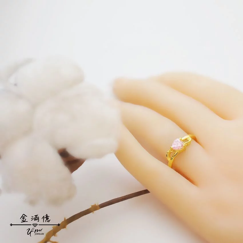 黃金戒指-粉石佳人-黃金尾戒_03